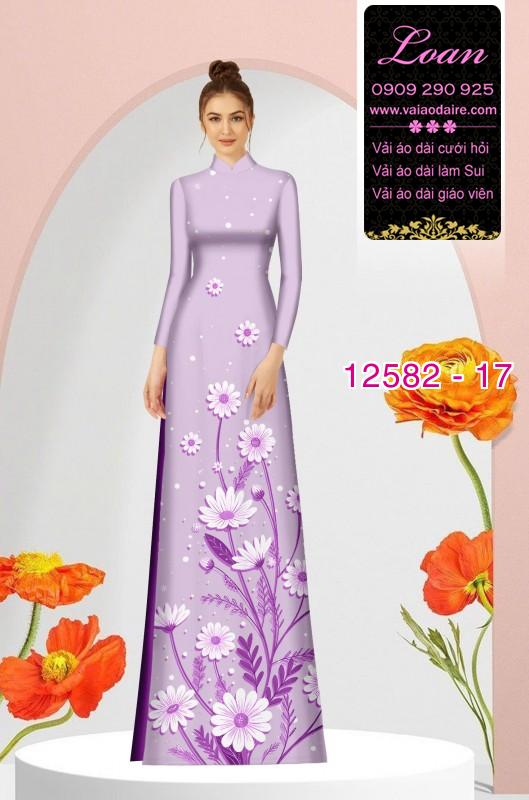 Vải áo dài hoa in 3D