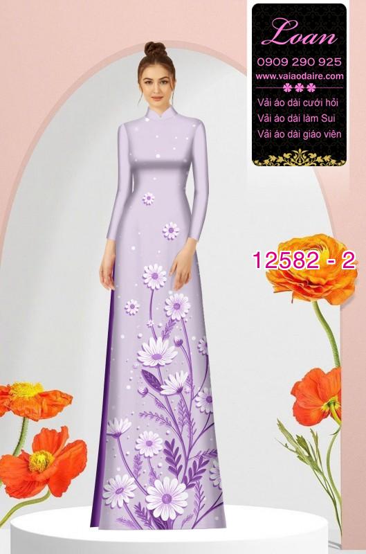 Vải áo dài hoa in 3D
