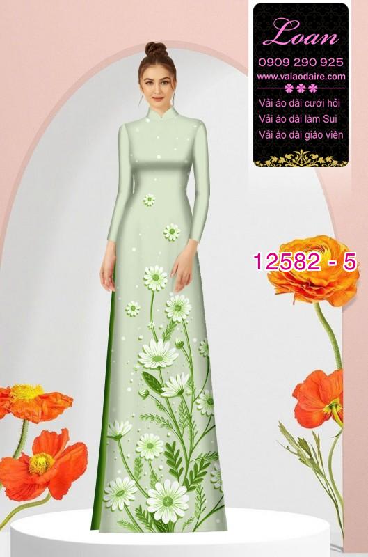 Vải áo dài hoa in 3D