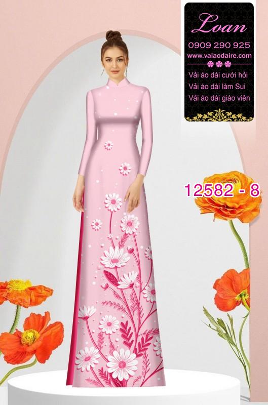 Vải áo dài hoa in 3D
