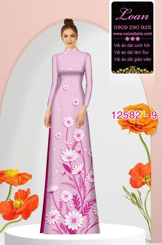 Vải áo dài hoa in 3D