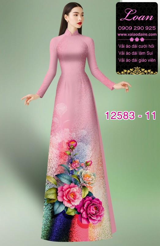 Vải áo dài hoa in 3D
