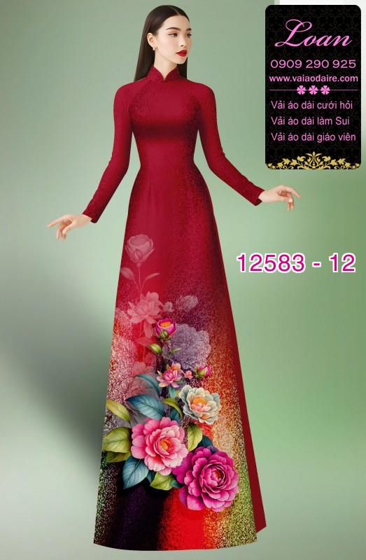 Vải áo dài hoa in 3D