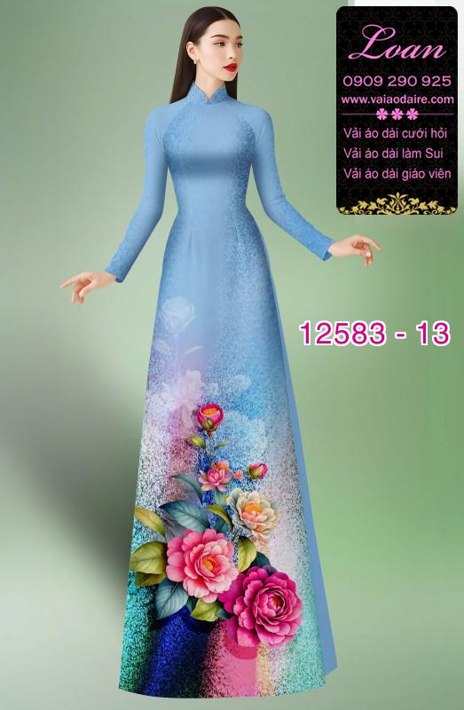 Vải áo dài hoa in 3D