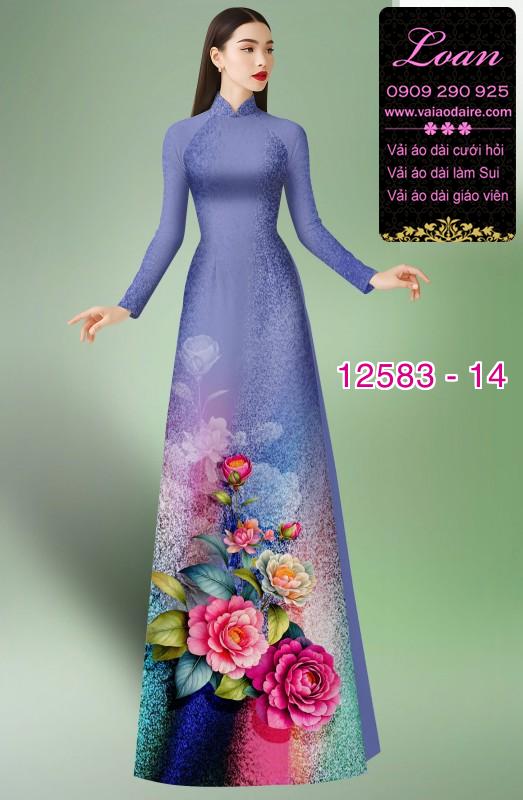 Vải áo dài hoa in 3D