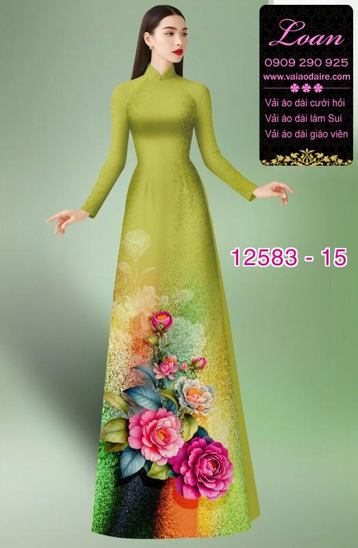 Vải áo dài hoa in 3D