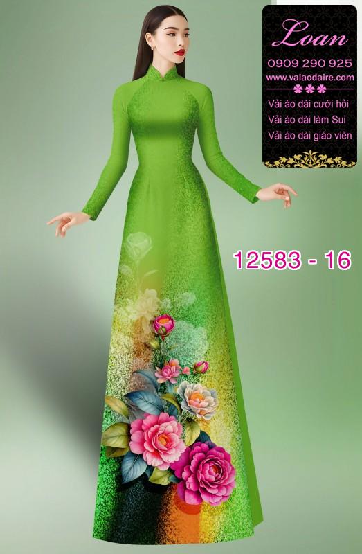 Vải áo dài hoa in 3D