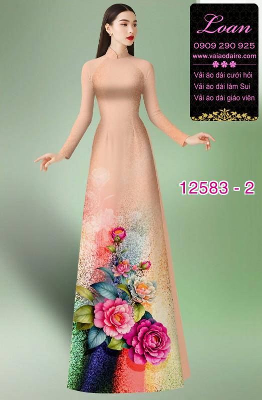 Vải áo dài hoa in 3D