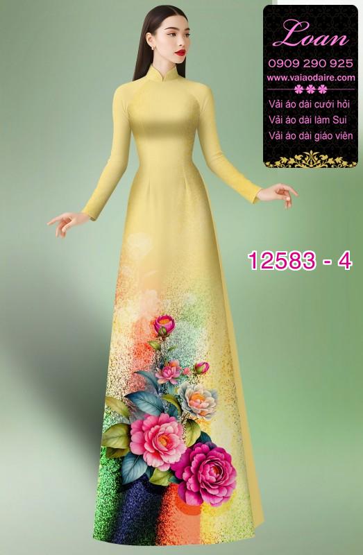 Vải áo dài hoa in 3D