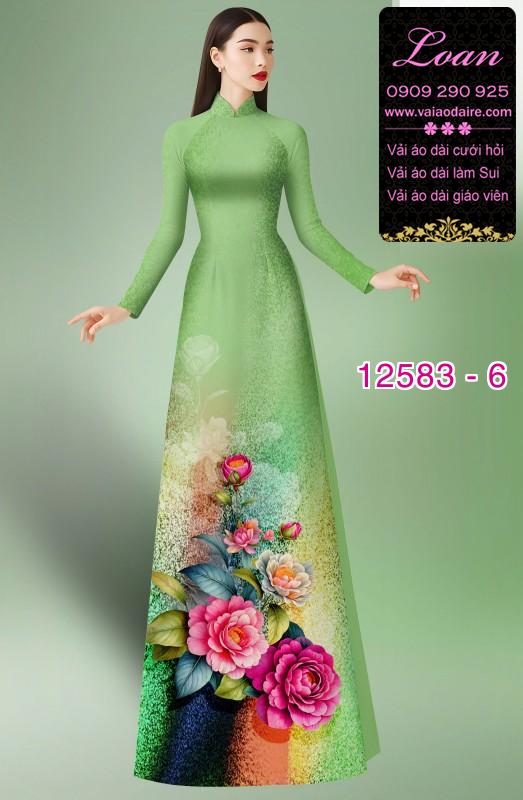 Vải áo dài hoa in 3D