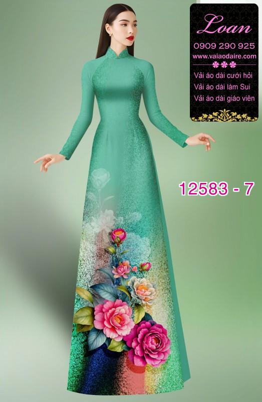 Vải áo dài hoa in 3D