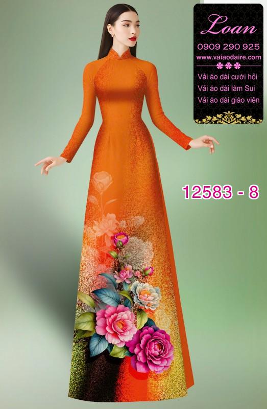 Vải áo dài hoa in 3D