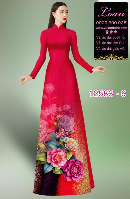 Vải áo dài hoa in 3D