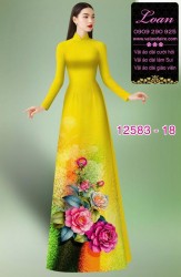 Vải áo dài hoa in 3D