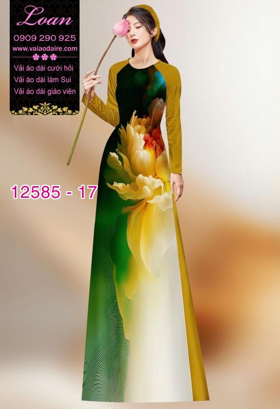 Vải áo dài hoa in 3D