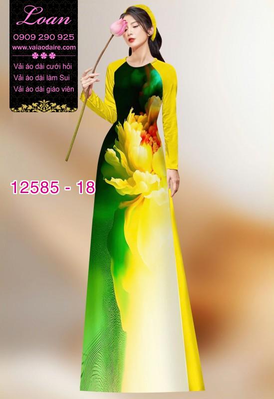 Vải áo dài hoa in 3D