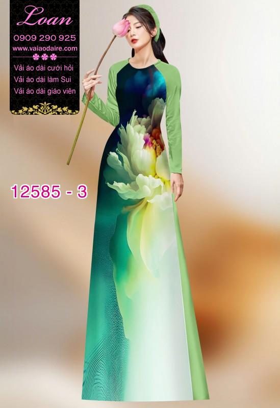 Vải áo dài hoa in 3D