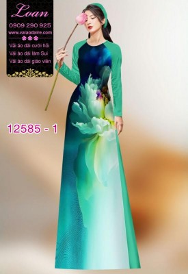 Vải áo dài hoa in 3D-DT 12585