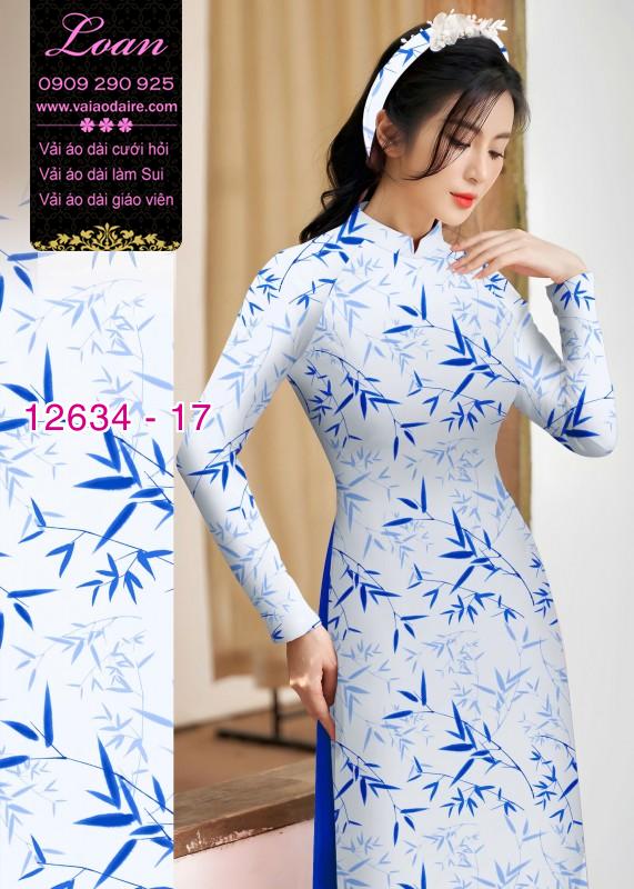 Vải áo dài hình cành trúc Vải áo dài hình cành trúc