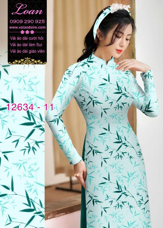 Vải áo dài hình cành trúc Vải áo dài hình cành trúc