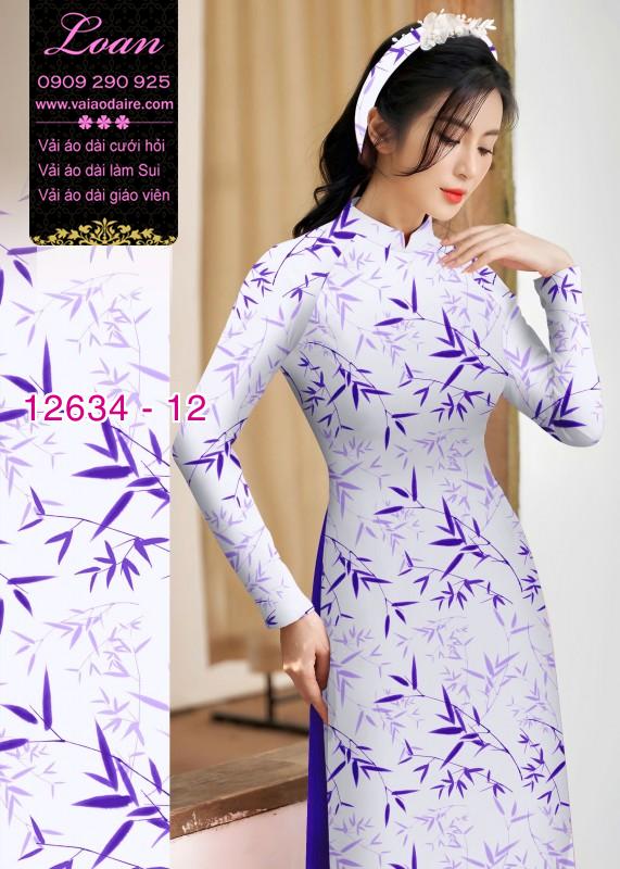 Vải áo dài hình cành trúc Vải áo dài hình cành trúc
