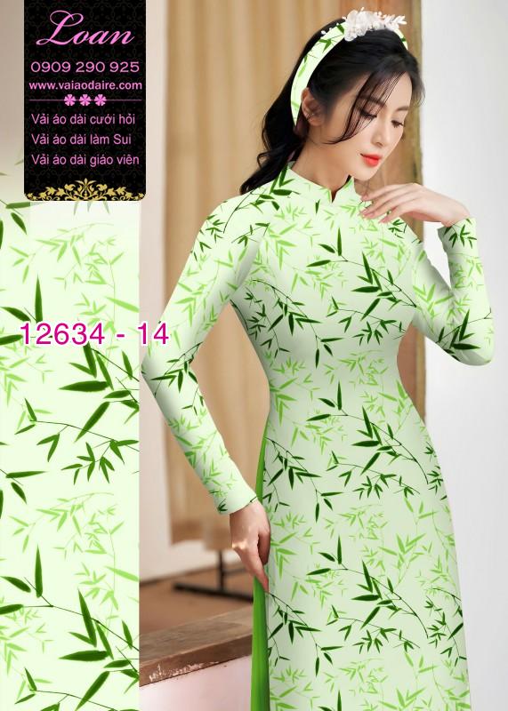 Vải áo dài hình cành trúc Vải áo dài hình cành trúc