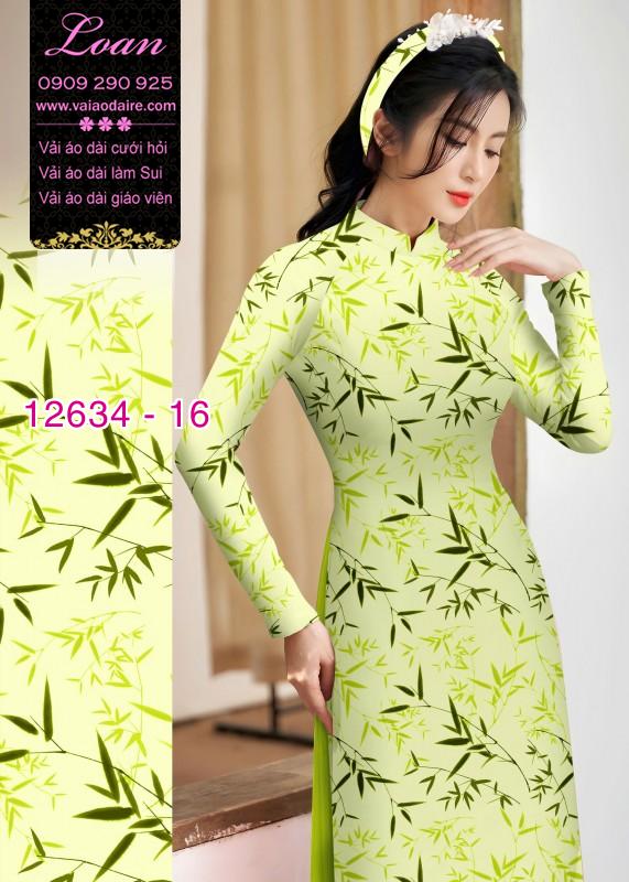 Vải áo dài hình cành trúc Vải áo dài hình cành trúc
