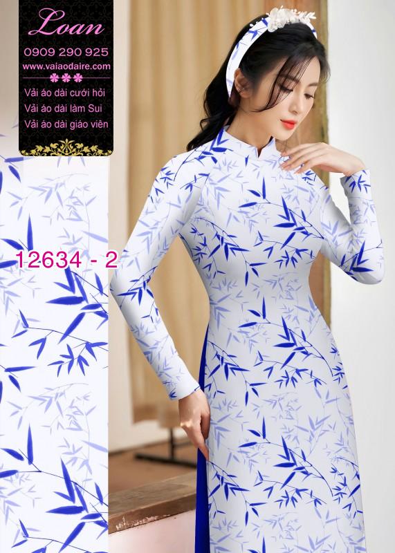 Vải áo dài hình cành trúc Vải áo dài hình cành trúc