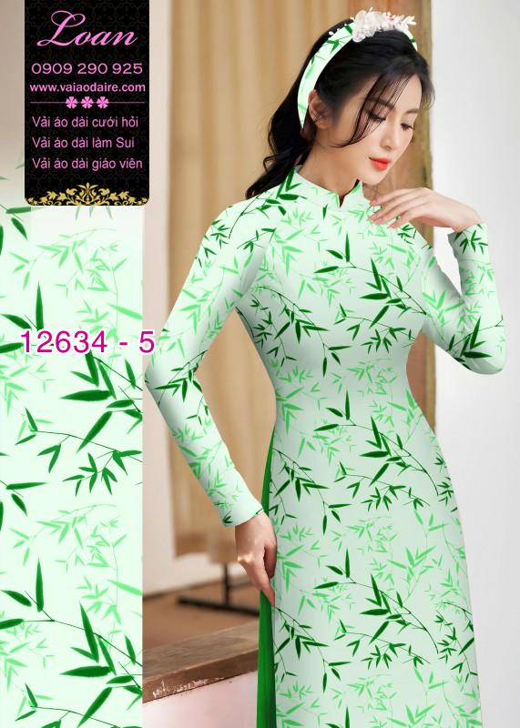 Vải áo dài hình cành trúc Vải áo dài hình cành trúc