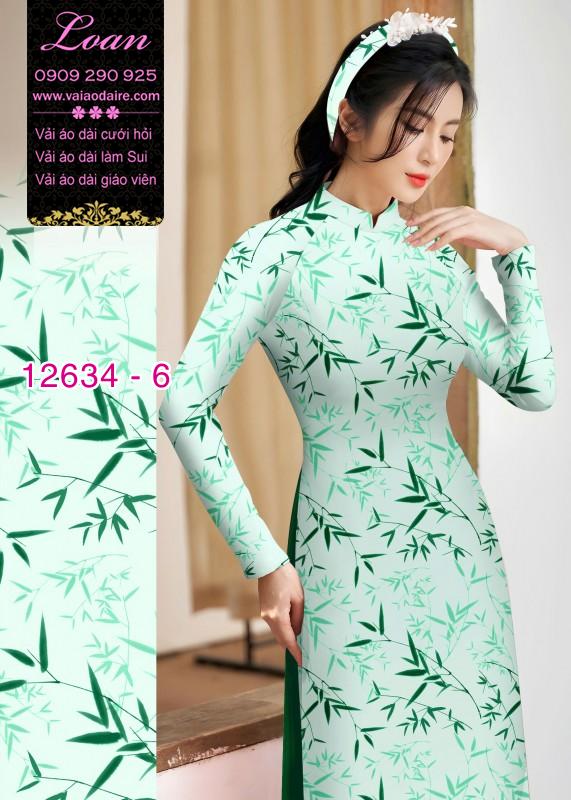 Vải áo dài hình cành trúc Vải áo dài hình cành trúc
