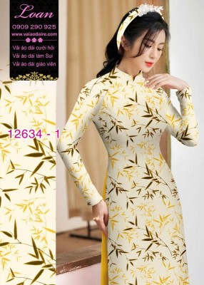Vải áo dài hình cành trúc-DT 12634