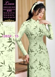 Vải áo dài hình cành trúc