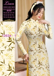 Vải áo dài hình cành trúc