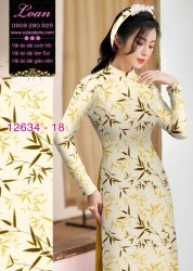 Vải áo dài hình cành trúc