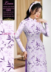 Vải áo dài hình cành trúc