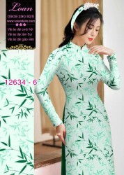 Vải áo dài hình cành trúc