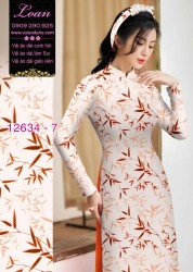 Vải áo dài hình cành trúc