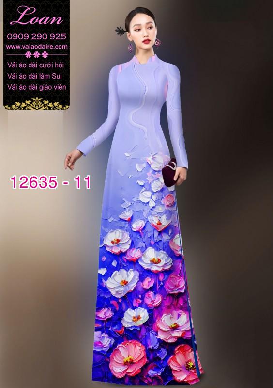 Vải áo dài hoa in 3D Vải áo dài hoa in 3D