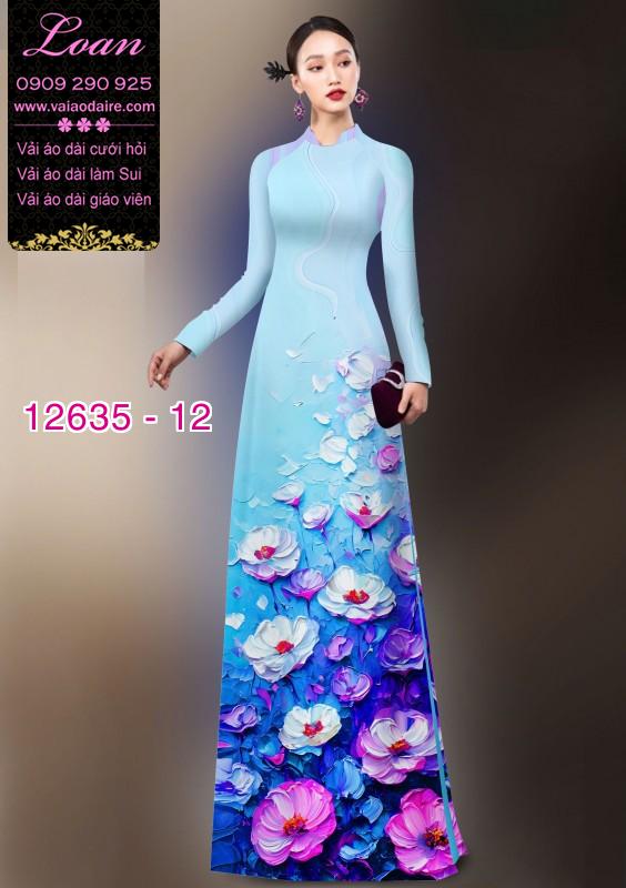 Vải áo dài hoa in 3D Vải áo dài hoa in 3D