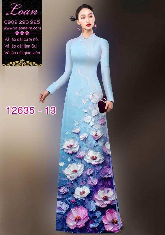 Vải áo dài hoa in 3D Vải áo dài hoa in 3D