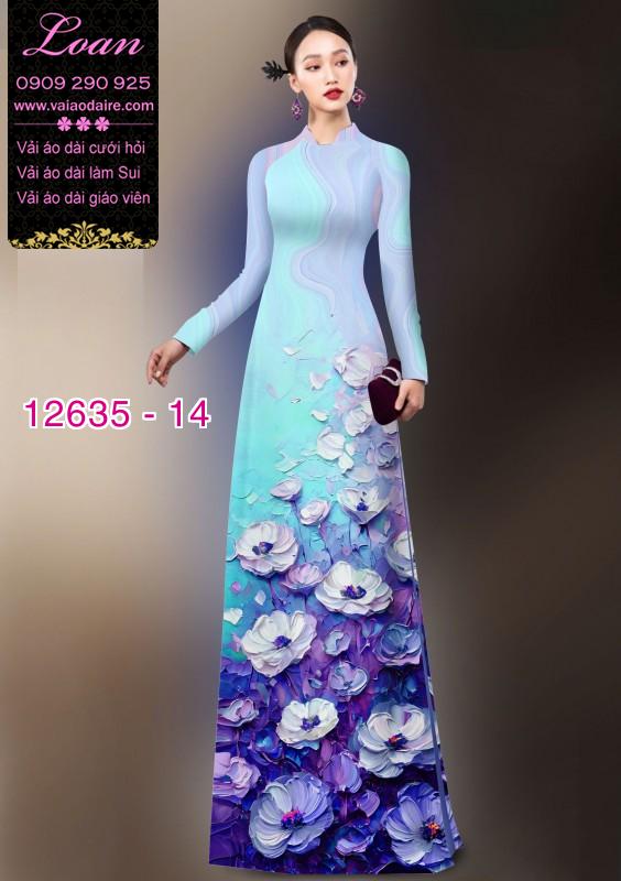 Vải áo dài hoa in 3D Vải áo dài hoa in 3D