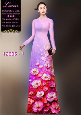 Vải áo dài hoa in 3D-DT 12635