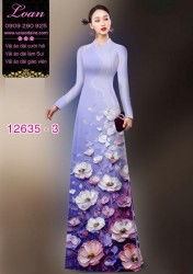 Vải áo dài hoa in 3D