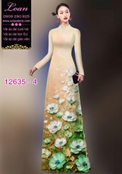 Vải áo dài hoa in 3D