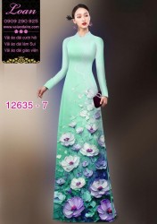 Vải áo dài hoa in 3D