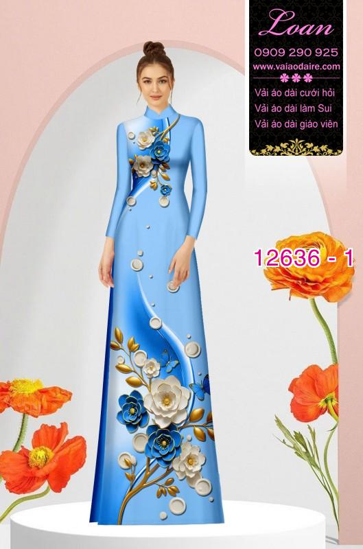 Vải áo dài hoa in 3D Vải áo dài hoa in 3D