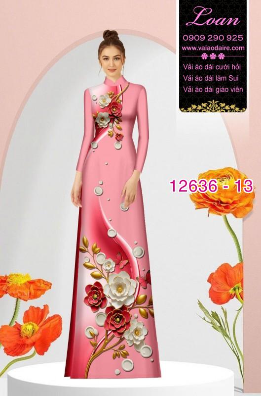Vải áo dài hoa in 3D Vải áo dài hoa in 3D