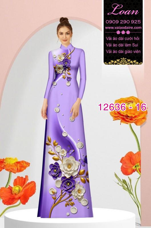 Vải áo dài hoa in 3D Vải áo dài hoa in 3D
