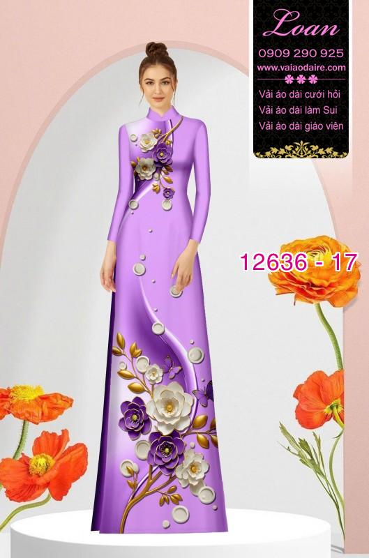 Vải áo dài hoa in 3D Vải áo dài hoa in 3D