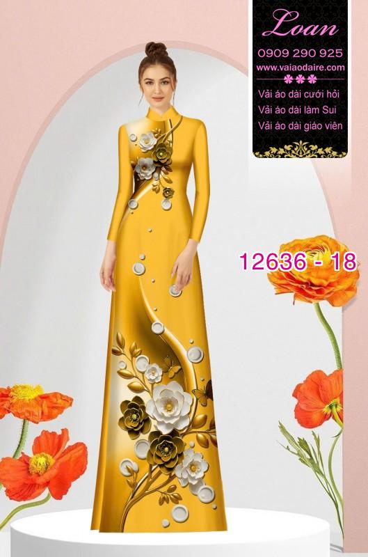 Vải áo dài hoa in 3D Vải áo dài hoa in 3D